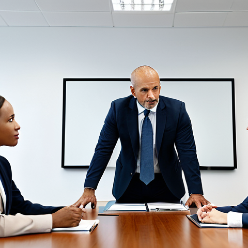 A diverse team of professional public sector employees, fully clothed in modest business attire, gathered around a clean, modern conference table in a well-lit government office. They are engaged in a calm and focused collaborative discussion, with respectful expressions, demonstrating open communication and problem-solving. The atmosphere is professional and harmonious. Perfect anatomy, correct proportions, natural pose, well-formed hands, proper finger count. Professional photography, high quality, safe for work, appropriate content, fully clothed.