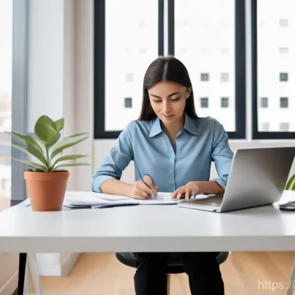공무원 생활에서의 시간 관리 사례 - **Prompt: Focused Public Servant Utilizing Productivity Techniques**
    "A professional individual,...
