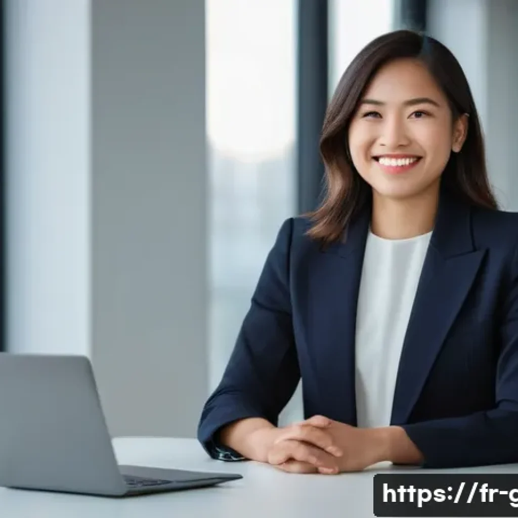 공무원 시험 면접에서 잘하는 법 - **Prompt:** A confident and authentic young professional, mid-20s to early 30s, of diverse ethnicity...