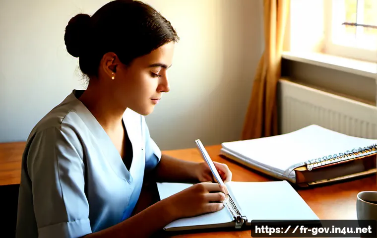 Home 17 공무원 시험 합격생들의 조언 - Photorealistic study scene in a quiet French apartment, a determined young adult civil service exam ...